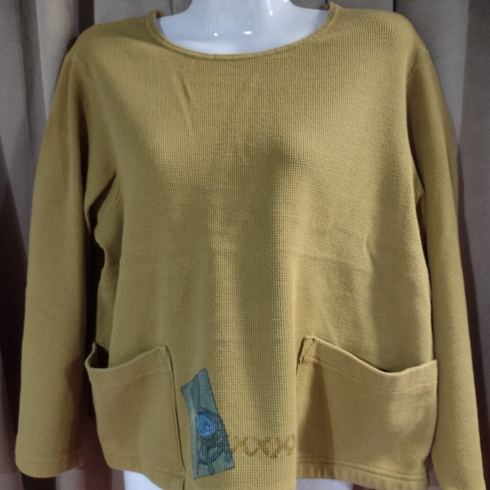 Women’s Blue Fish Gold Color Top